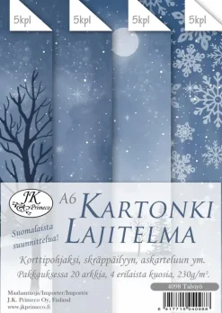 Online A6 Kartonkilajitelma Talviyo 20Ark/Pkt Askartelutarvikkeet