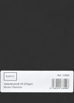 Karto Askartelutarvikkeet-Askartelukortti A6 220 Gsm Musta 25 Kpl/Pss