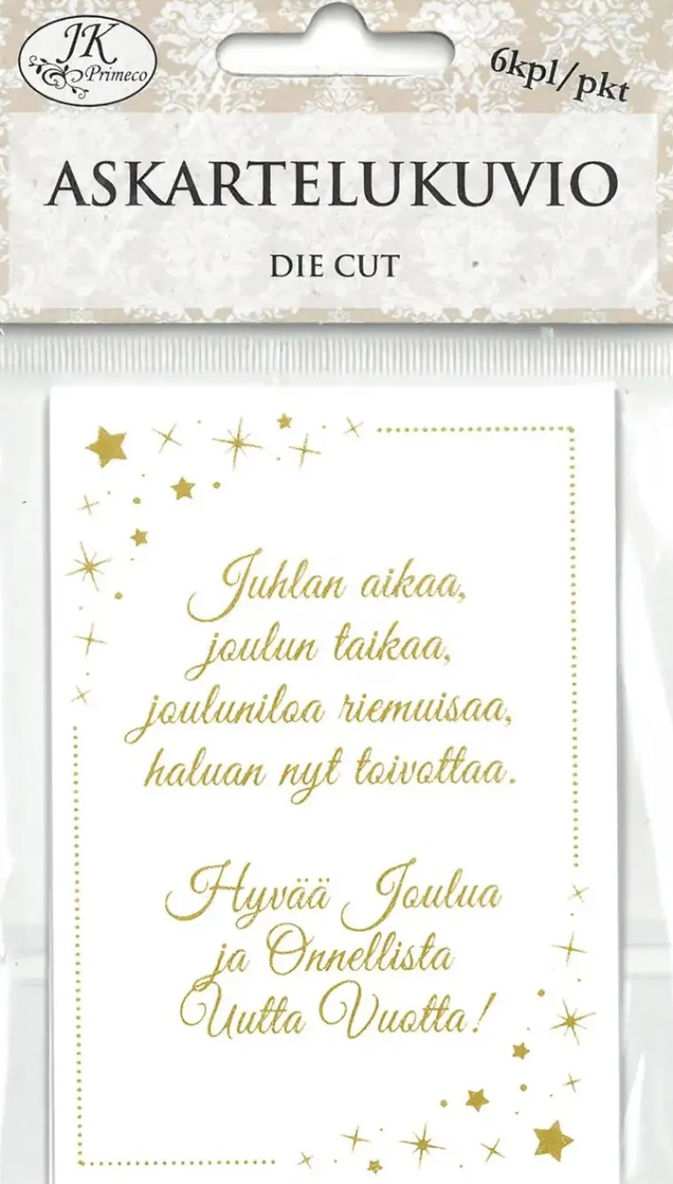 Discount Askartelukuvio Jouluteksti Kultafolio 6Kpl/Pkt Askartelutarvikkeet