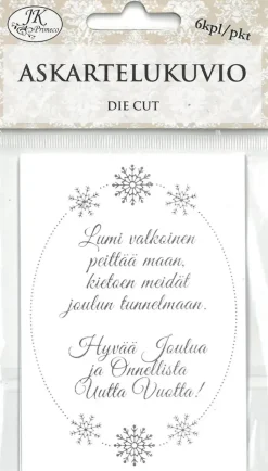 Outlet Askartelukuvio Jouluteksti Hopeafolio 6Kpl/Pkt Askartelutarvikkeet