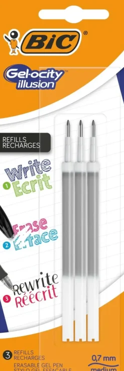 New Gel-Ocity Illusion Pyyhittava Gelikyna Musta Tayttosailio 3Kpl Toimistotarvikkeet