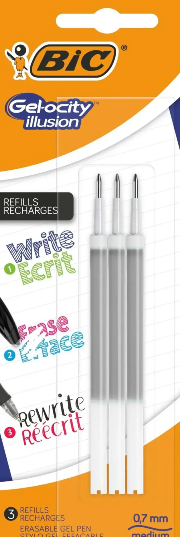 New Gel-Ocity Illusion Pyyhittava Gelikyna Musta Tayttosailio 3Kpl Toimistotarvikkeet