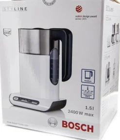 Bosch Kahvi Ja Tee-Vedenkeitin Styline Twk8611P Valkoinen