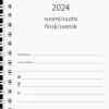New Kalenteri 2024 Plan Musta Keinonahka (Kaksikielinen) Kalenterit