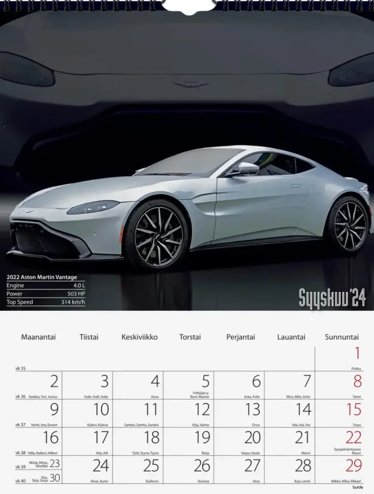 Outlet Seinakalenteri 2024 Autot Kalenterit