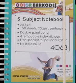 Online Color Barkode Kierremuistikirja Viivallinen A5 Varilajitelma Paperitarvikkeet