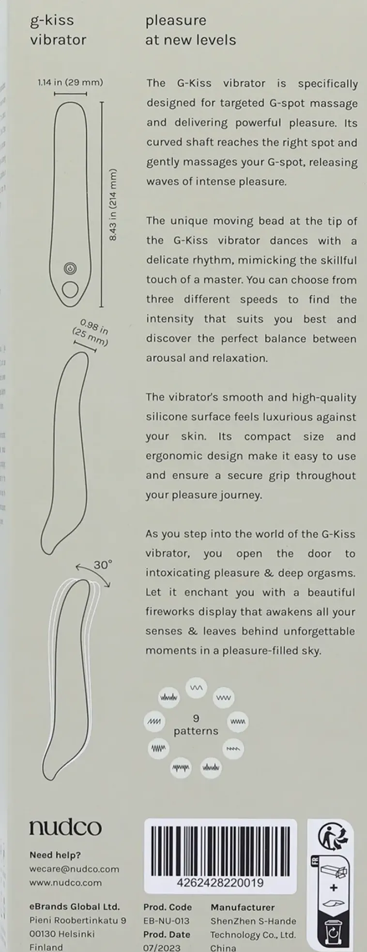 Nudco Seksivalineet-G-Kiss Vibraattori