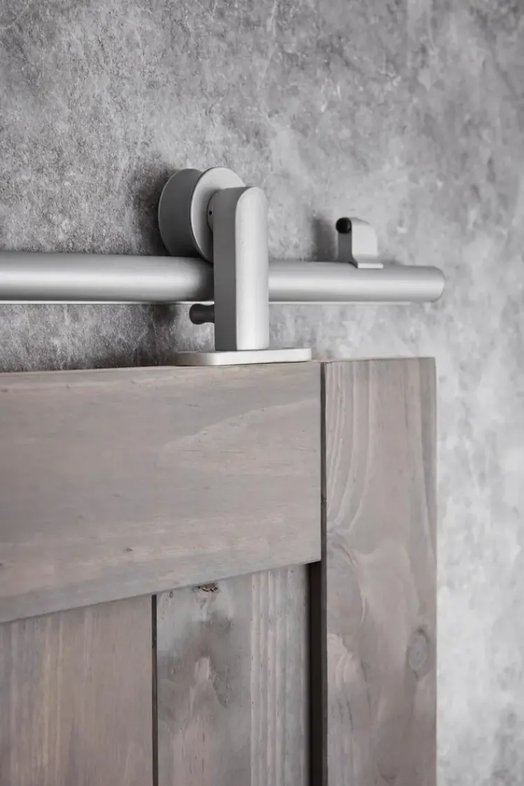 Habo Säilytyskalusteet-Liukuovenkisko Compact Hopea Ylaasennus