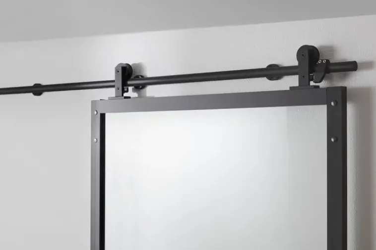 Habo Säilytyskalusteet-Ovi Square 900X2133X28 Musta /Lasi