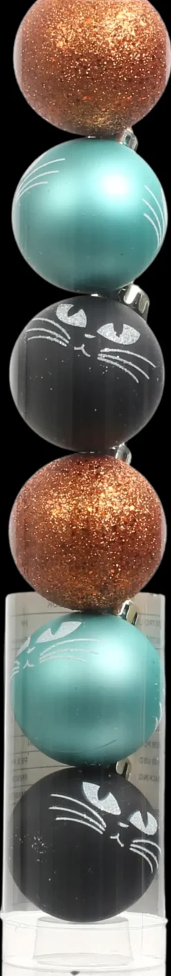 Outlet Halloween-Koristepallo Kissa 45 Mm 6 Kpl Sesonkijuhlatarvikkeet