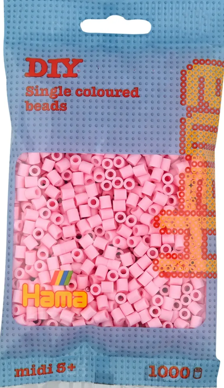 Hama Askartelutarvikkeet-Midi Silityshelmet Pussissa, 1000 Kpl, Pastelli Roosa