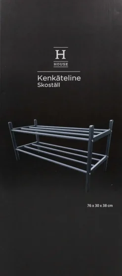 House Eteiskalusteet-Kenkateline 2-Kerrosta Tummanharmaa 76X30X38Cm