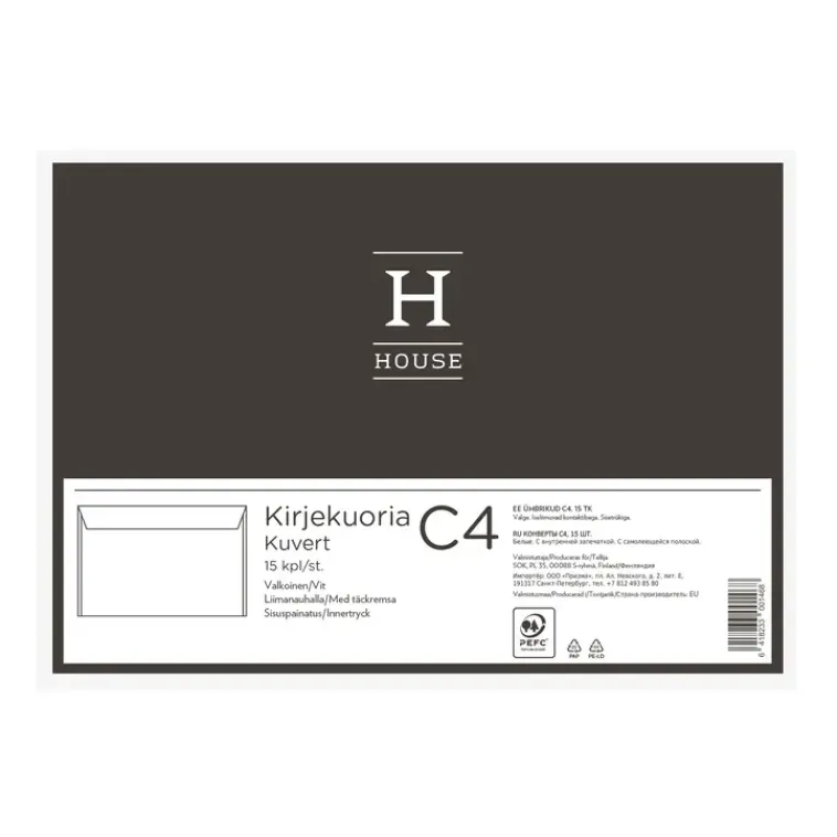 Kirjekuori C4 Liimanauhalla 15Kpl Paperitarvikkeet