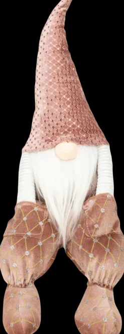 New Istuva Tonttu Lokapoksy 57 Cm, Pinkki Sesonkijuhlatarvikkeet