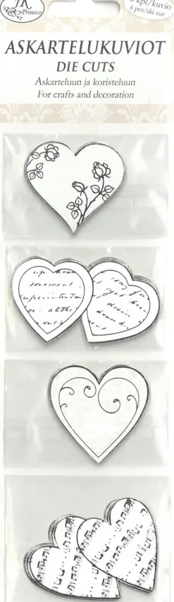 J.K. Primeco Askartelutarvikkeet-Askartelukuviot Sydan Hopea 6Kpl/Kuvio