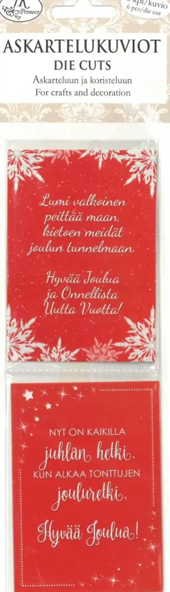 J.K. Primeco Askartelutarvikkeet-Askartelukuviot Kapea Joulutoivotukset Punainen