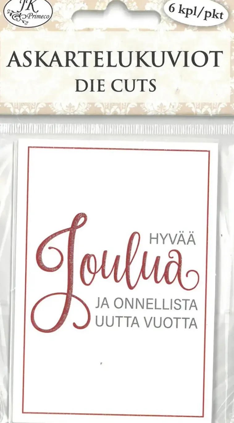 J.K. Primeco Askartelutarvikkeet-Askartelukuvio Jouluteksti Punainen 6 Kpl