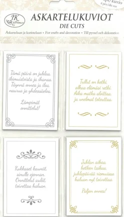 J.K. Primeco Askartelutarvikkeet-Askartelukuviot Toivotukset Kulta/Hopeafolio