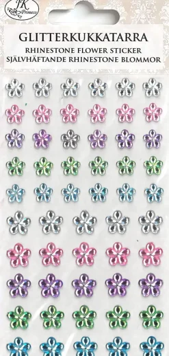 J.K. Primeco Askartelutarvikkeet-Glitterkukkatarra Varilajitelma