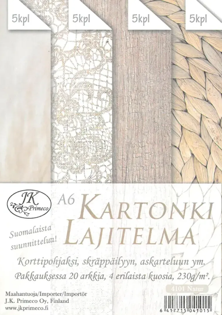 Sale Kartonkilajitelma A6 Natur 20 Ark Askartelutarvikkeet