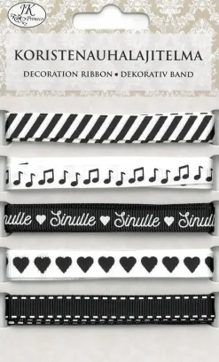 Sale Koristenauhalajitelma Mustavalko 5 Erilaista X 1 Metri Askartelutarvikkeet