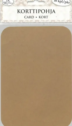 J.K. Primeco Askartelutarvikkeet-Korttipohja A6 Pyorea Reuna Uusioruskea 10 Kpl