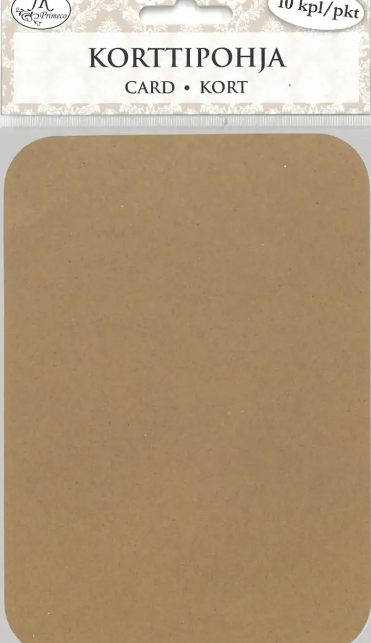 J.K. Primeco Askartelutarvikkeet-Korttipohja A6 Pyorea Reuna Uusioruskea 10 Kpl