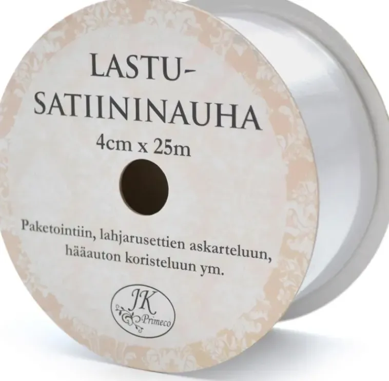 New Lastusatiininauha Hopea 4Cm X 25M Askartelutarvikkeet