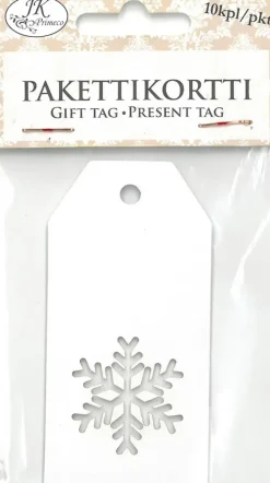 J.K. Primeco Askartelutarvikkeet-Pakettikortti Lumihiutale 10 Kpl