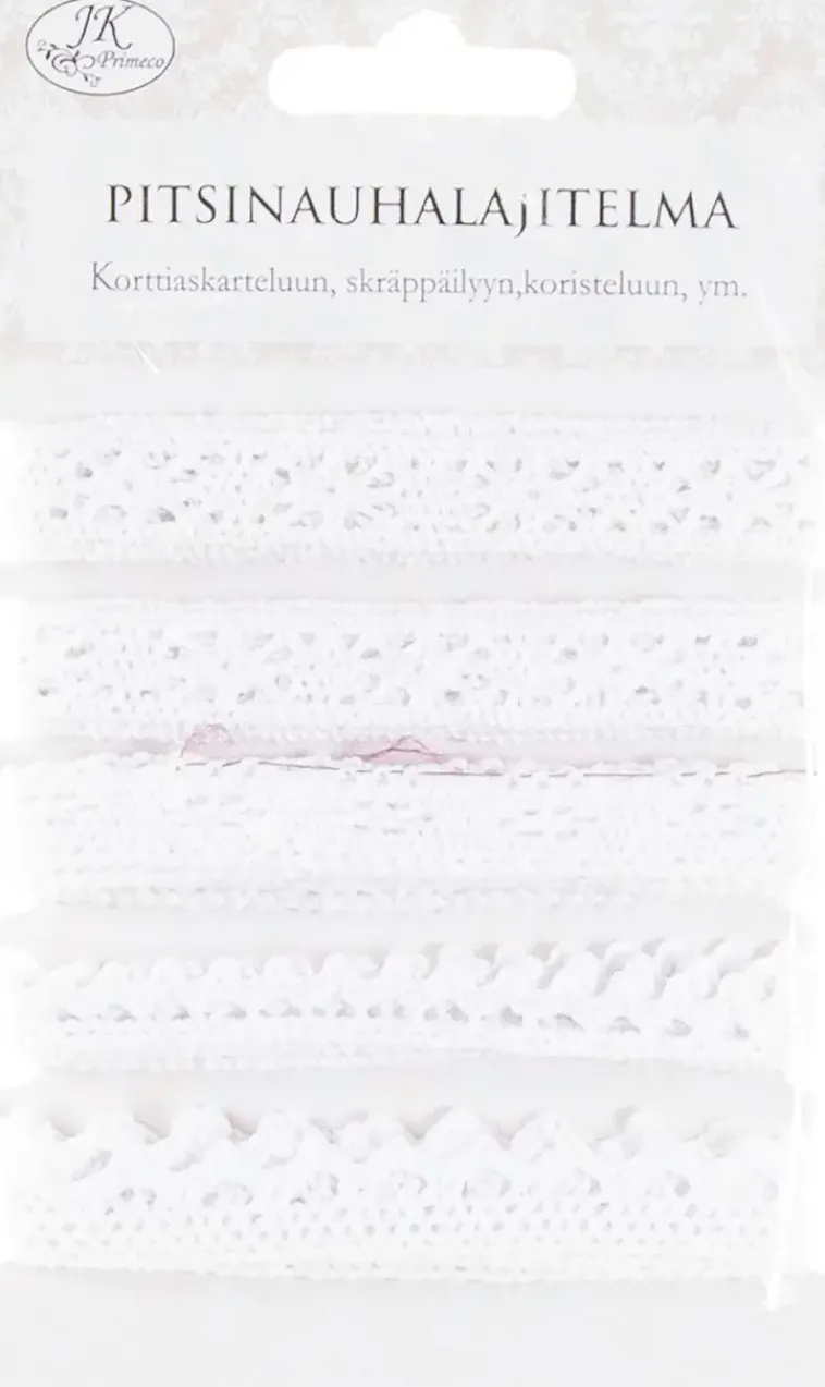 J.K. Primeco Askartelutarvikkeet-Pitsinauhalajitelma Valkoinen