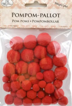 J.K. Primeco Askartelutarvikkeet-Pompom-Pallot 50 Kpl