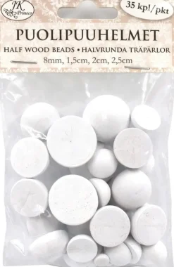 J.K. Primeco Askartelutarvikkeet-Puolipuuhelmet Valkoinen Lajitelma 35 Kpl