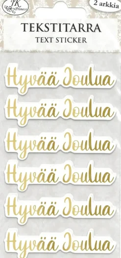 J.K. Primeco Askartelutarvikkeet-Tekstitarra Hyvaa Joulua Kultafolio 2 Ark