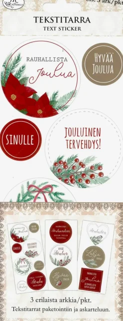 J.K. Primeco Askartelutarvikkeet-Tekstitarra Iso Havut Ja Marjat 3 Ark