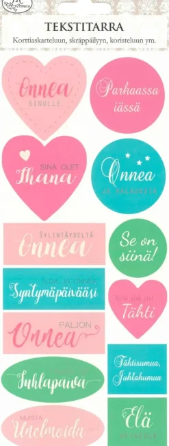 J.K. Primeco Askartelutarvikkeet-Tekstitarra Onnittelut Pastelli 1Ark/Pkt