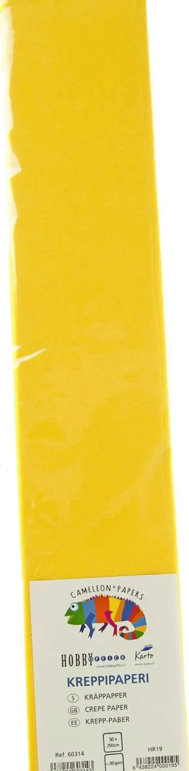 Karto Askartelutarvikkeet-Kreppipaperi Keltainen 50Cmx2,5M