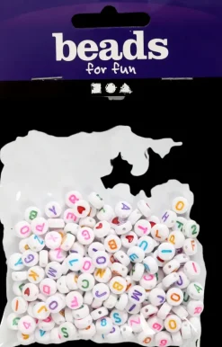 Ei merkkiä Askartelutarvikkeet-Kirjainhelmet 7Mm, Valk/Varilajitelma 25G