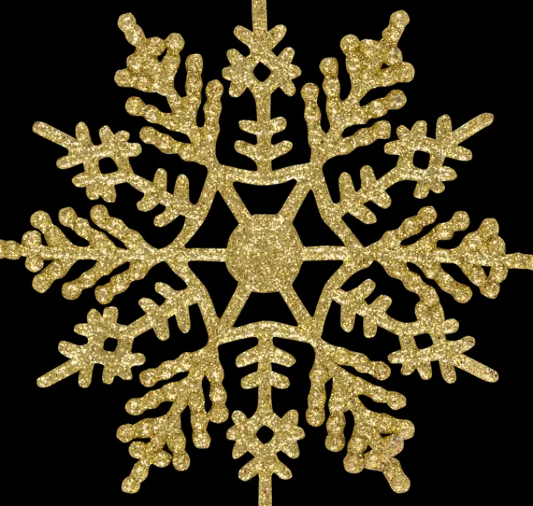 Discount Koriste Lumihiutale Glitter Kulta 6Kpl Sesonkijuhlatarvikkeet