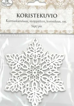 Outlet Koristekuvio Lumihiutale Valk. 5Kpl/Pkt Askartelutarvikkeet