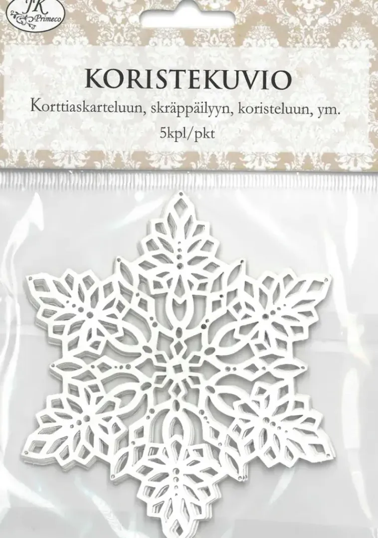 Outlet Koristekuvio Lumihiutale Valk. 5Kpl/Pkt Askartelutarvikkeet