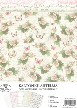 Discount Kuviokartonkilajitelma Vintage A4/5 Askartelutarvikkeet