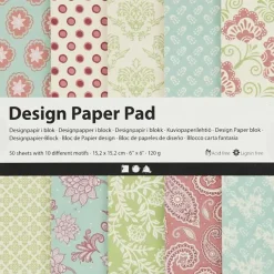 Outlet Kuviopaperilehtio, Arkki 15,2X15,2 Cm, 120 G, Mintunvihrea, Lila, 50Ark Askartelutarvikkeet