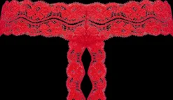 Underneath Seksivalineet-Kyra Avohaarastringit S/M Red