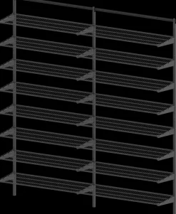 Lanka ja Muovi Säilytyskalusteet-Hyllyjarjestelma M1800 16 Hyllya Lm 840