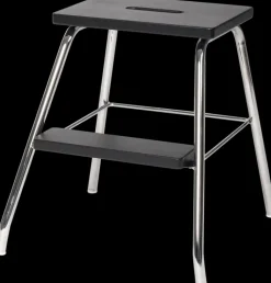 Lanka ja Muovi Eteiskalusteet-Porrasjakkara Lm 185, Kromi/Musta