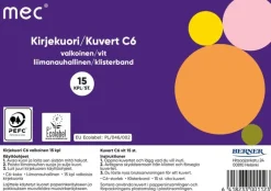 Online Mec Kirjekuori C6 Valkoinen 15Kpl Paperitarvikkeet