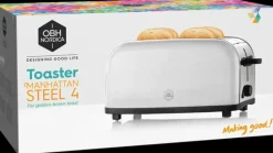 OBH Nordica Kypsentäminen-Manhattan Steel Leivapaahdin 4 Viipaletta 2268