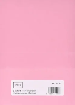 Karto Askartelutarvikkeet-2-Os. Kortti 15X21 Cm 220 Gsm Vaalean Punainen 10 Kpl/Pss