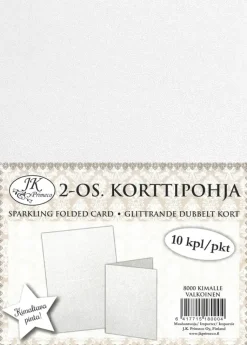 J.K. Primeco Askartelutarvikkeet-2-Os. Korttipohja Kimalle Valkoinen 10Kpl