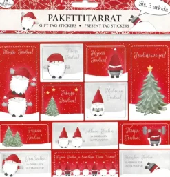 Clearance Pakettitarra Hauskat Tontut 3Ark/Pkt Askartelutarvikkeet